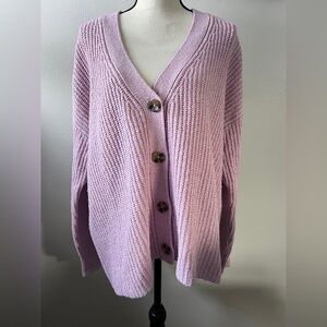 Cupcakes and Cashmere By Anthropologie Pink Button Up Cardigan Sweater Size XL
